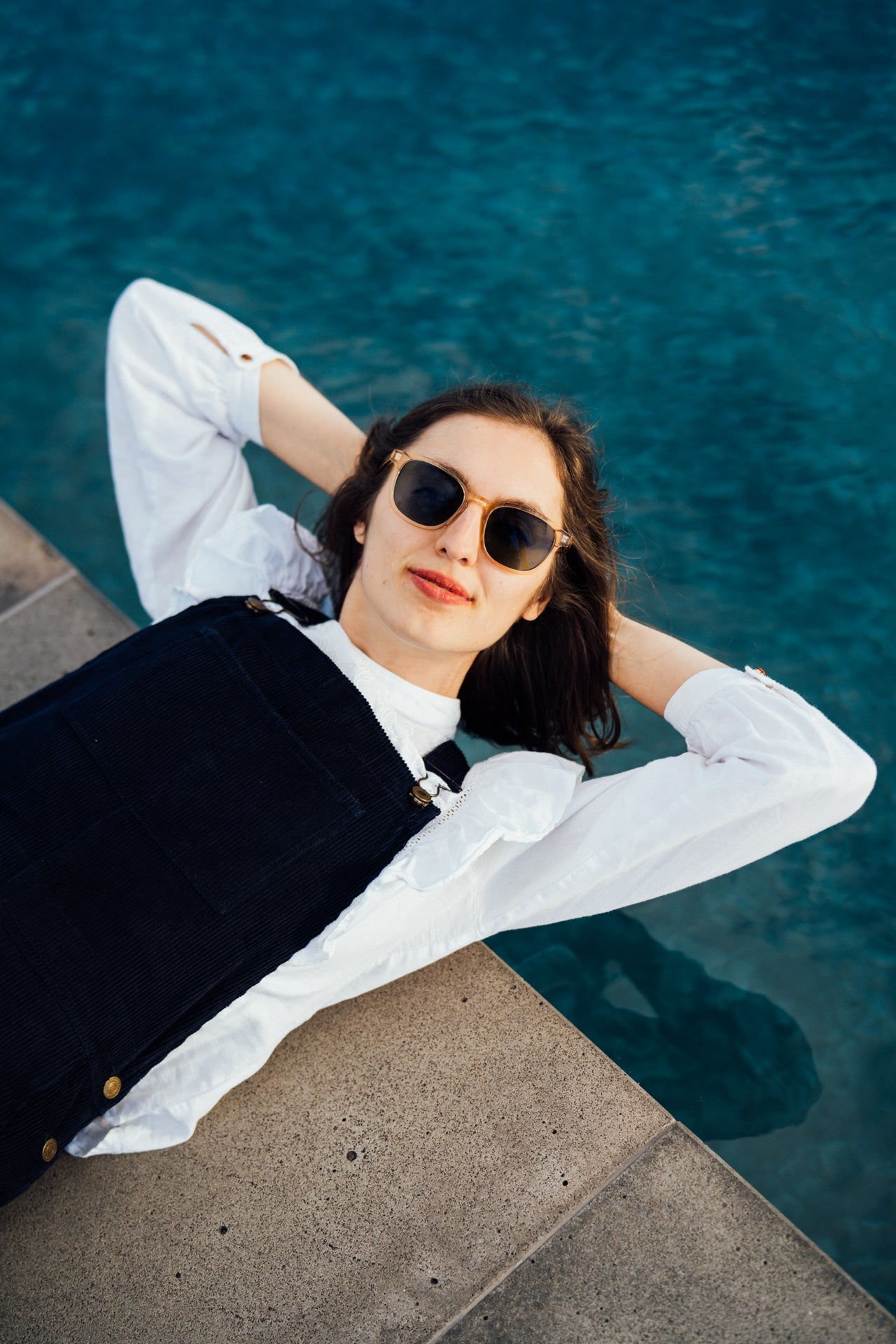 Navy Blue Corduroy Dungarees - Adults Collection