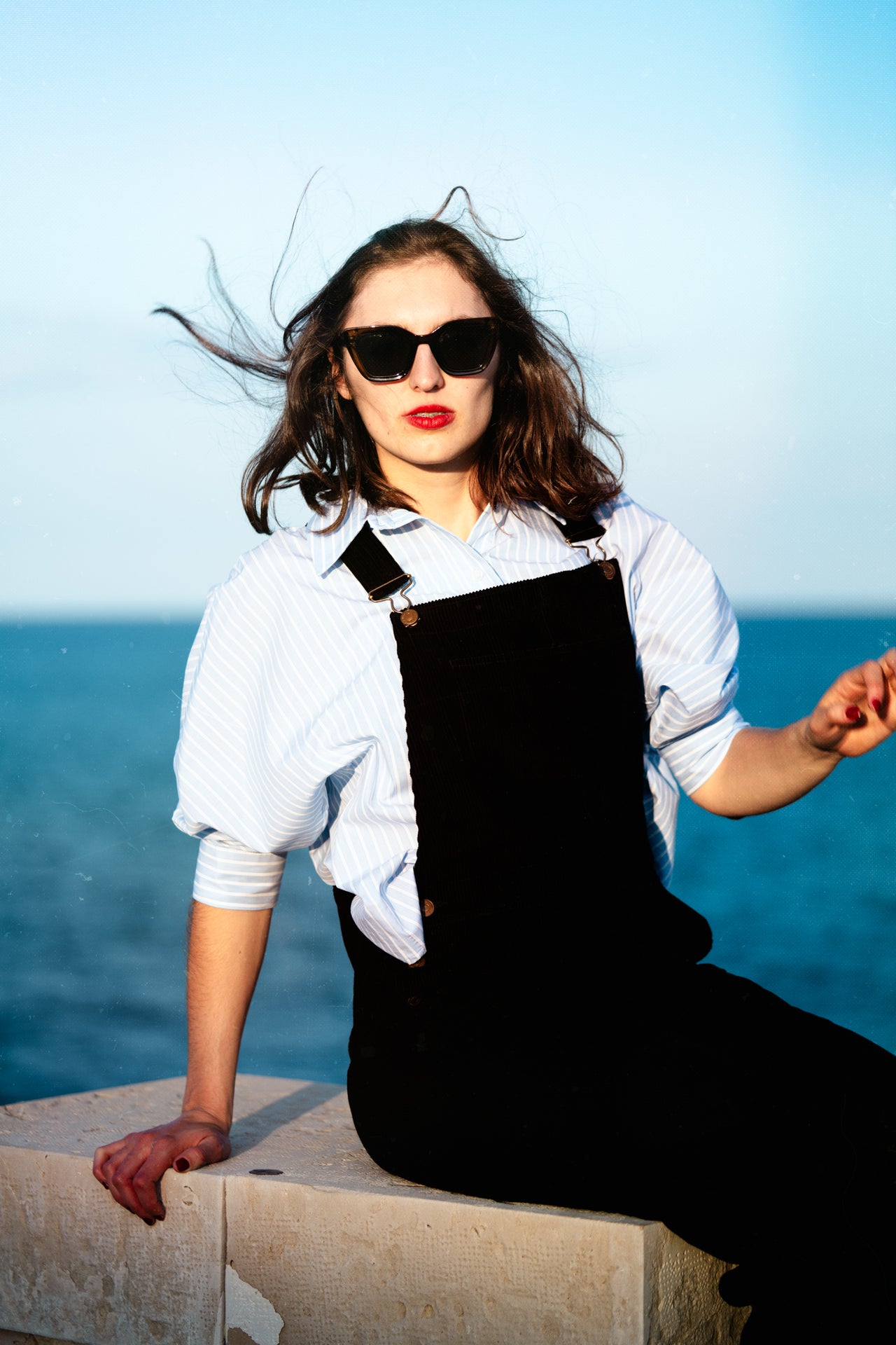 Black Corduroy Dungarees - Adults Collection