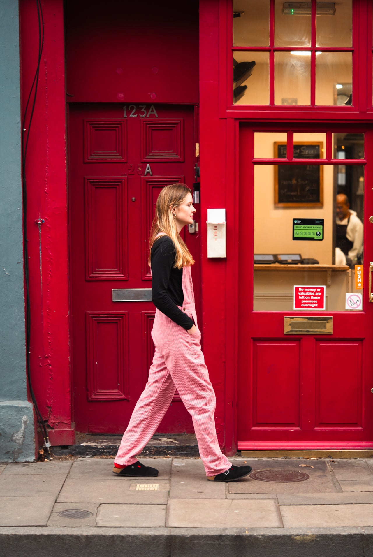 Stripes Pink & White Dungarees - Adults Collection