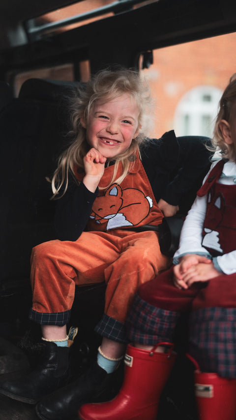 Boys and Girls Dungarees - Classic Fox Orange