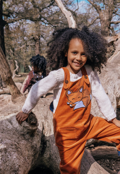 Boys and Girls Dungarees - Classic Fox Orange